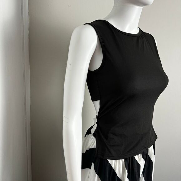 Commense Chic tie Back Crop top Sleeveless‎ Black M - Picture 7 of 12